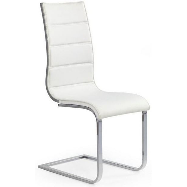 Jedálenská stolička K104 šedá/biela eko koža