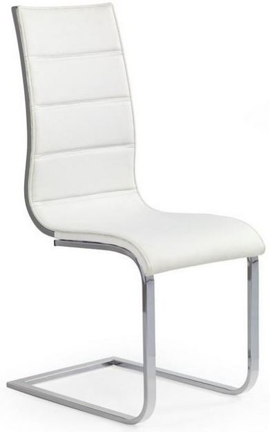 HALMAR Jedálenská stolička K104 šedá/biela eko koža