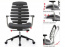 kancelárska stolička FISH BONES čierny plast, červená látka 26-68