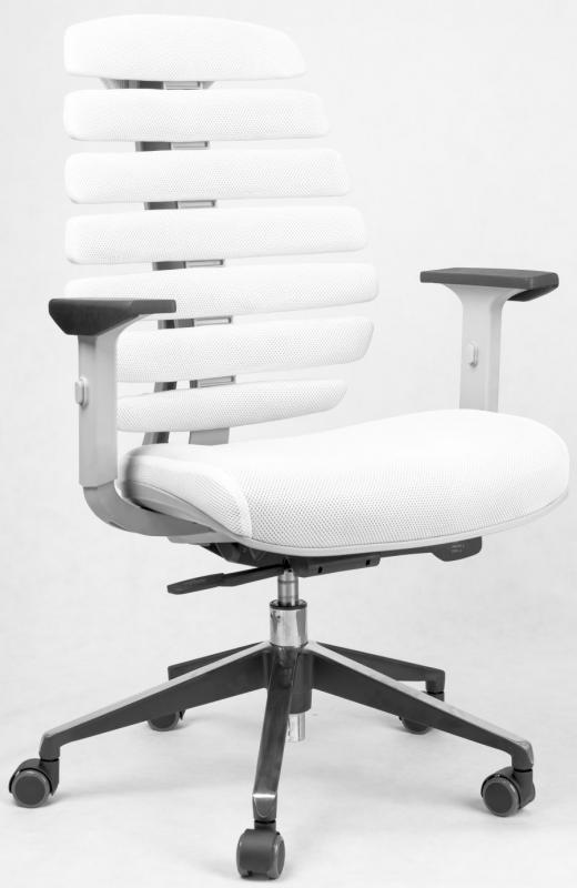 kancelárska stolička FISH BONES šedý plast,biela látka TW 50F MESH gallery main image