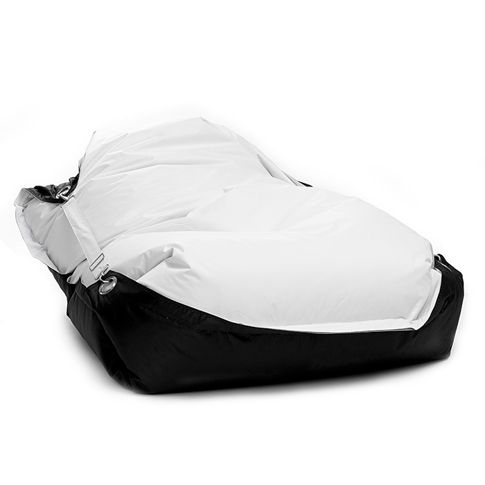 Sedací vak Omni Bag Duo s popruhmi White-Black 181x141