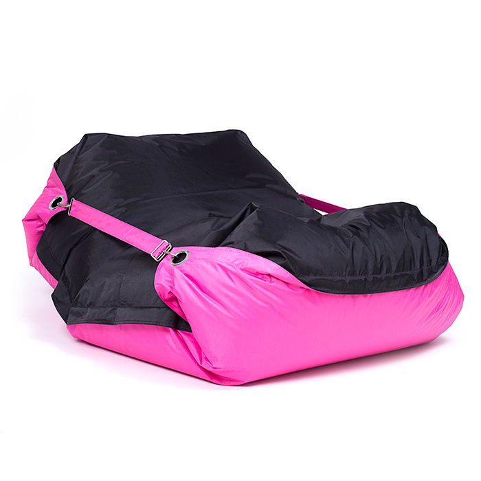 Sedací pytel Omni Bag Duo s popruhy Pink-Black 181x141