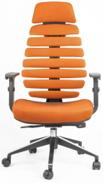 kancelárska stolička FISH BONES PDH čierny plast, oranžová SH05