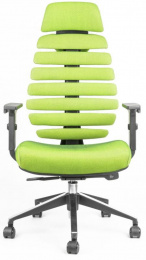 kancelárska stolička FISH BONES PDH čierny plast, zelená SH06