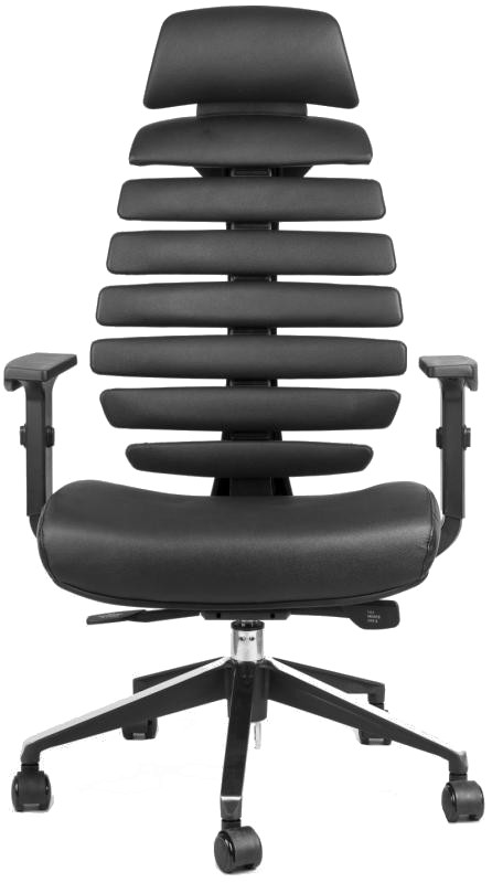 kancelárska stolička FISH BONES PDH čierny plast, čierná koženka gallery main image