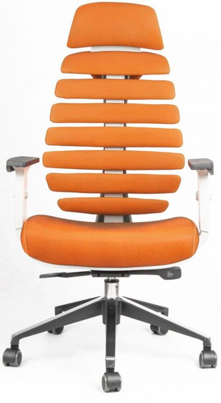 kancelárska stolička FISH BONES PDH šedý plast, oranžová SH05