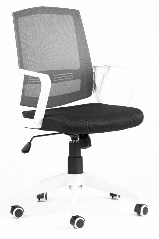 stolička SUN, bílé područky, šedý operadlo, čierny sedák gallery main image