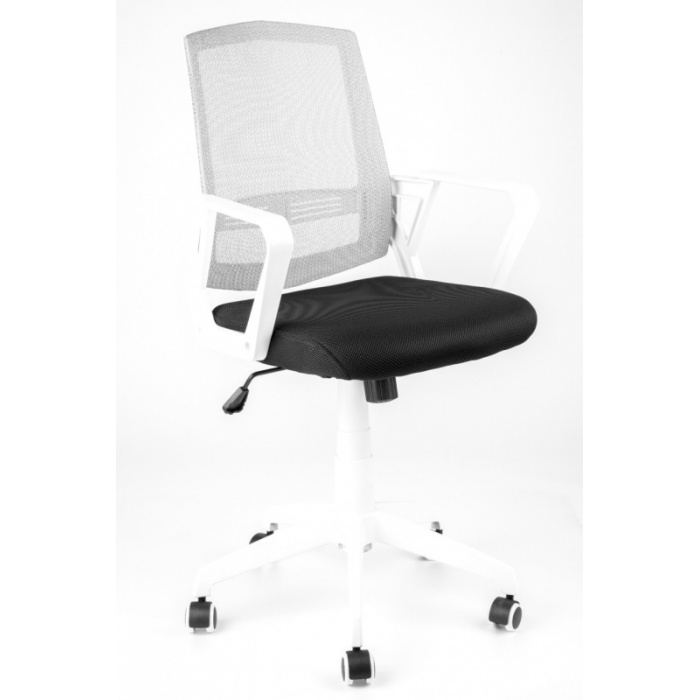 stolička SUN, bílé područky, bílý operadlo, čierny sedák