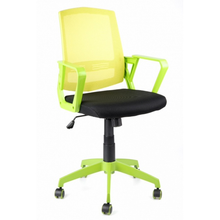 stolička SUN, zelené područky, zelený operadlo, čierny sedák