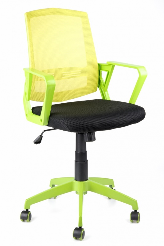 stolička SUN, zelené područky, zelený operadlo, čierny sedák gallery main image