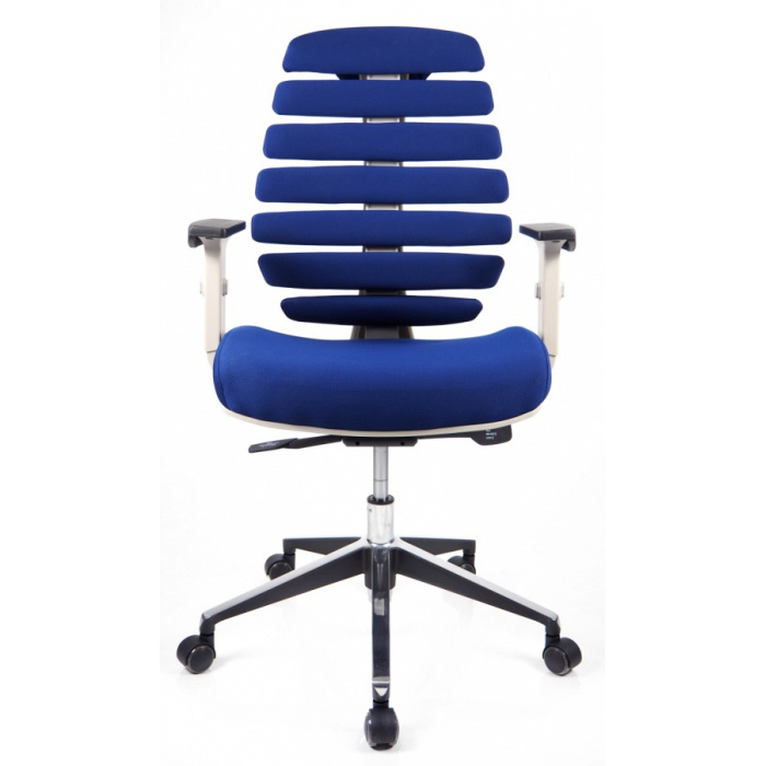 kancelárska stolička FISH BONES sivý plast, modrá 26-39