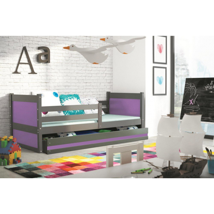 detská postel Rico 1 190x80 Grafit - více barev