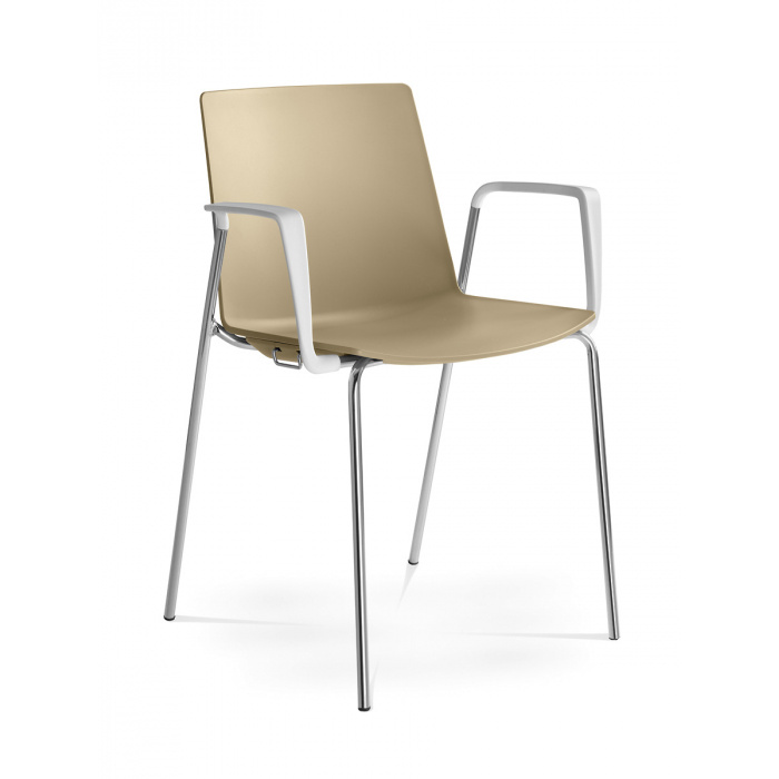 Konferenčná stolička SKY FRESH 050-N4/BR-N0, područky bílé