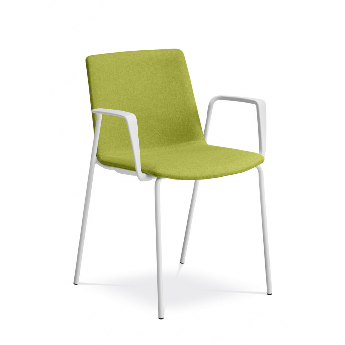 Konferenčná stolička SKY FRESH 055-N4/BR-N0, bílé područky