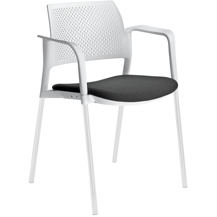 konferenčná stolička DREAM+ 100WH-N0,BR, kostra bílá