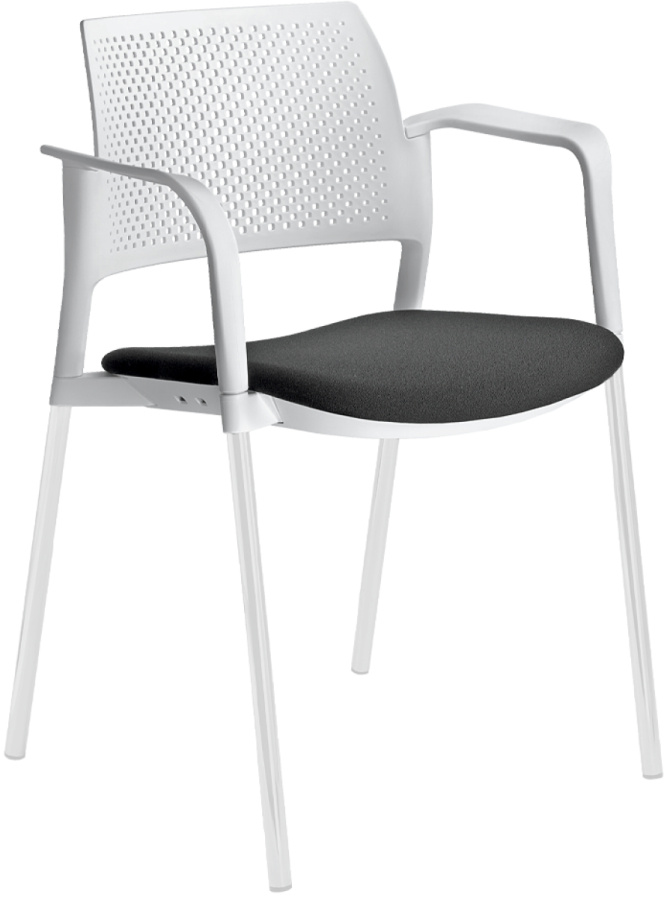 konferenčná stolička DREAM+ 100WH-N0,BR, kostra bílá gallery main image