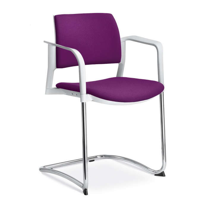 konferenčná stolička DREAM+ 104WH-Z-N2,BR, kostra šedá
