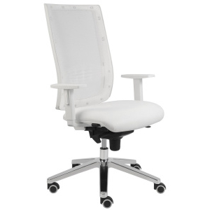 kancelárska stolička KENT SIEŤ, SYNCHRO biela konštrukcia