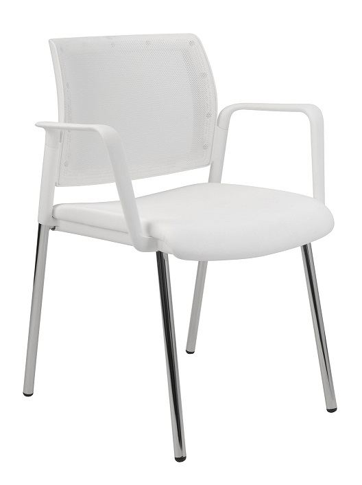 konferenčná stolička KENT PROKUR síť, bílý plast  gallery main image