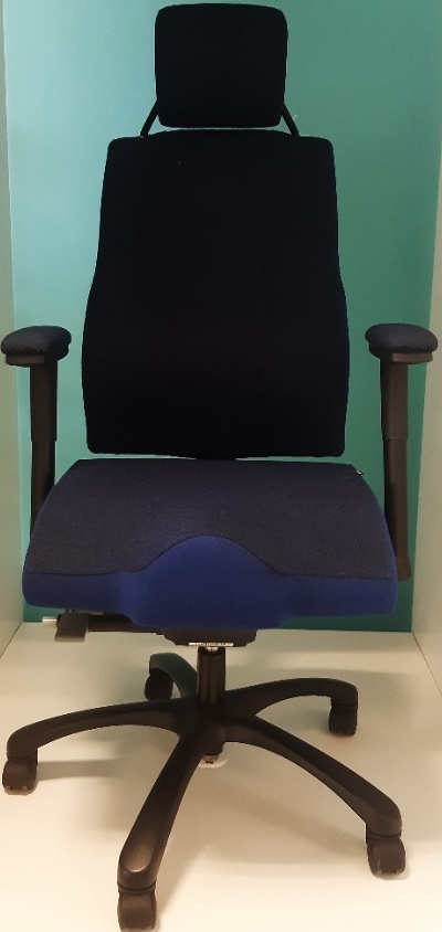 terapeutická stolička THERAPIA XMEN 7790, čierna/modrá - posledný vzorový kus gallery main image