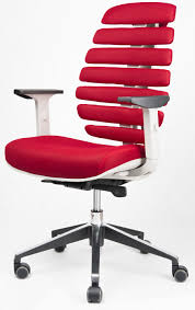 kancelárska stolička FISH BONES černý plast,červená látka TW57 gallery main image