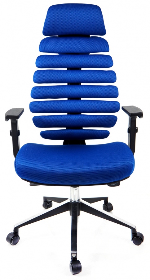 kancelárska stolička FISH BONES PDH čierny plast, modrá látka TW10 gallery main image