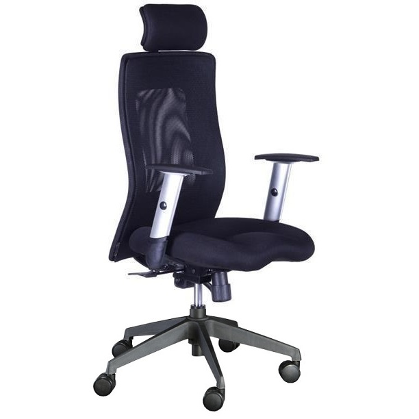 kancelárská stolička LEXA XL + 3D podhlavník, čierna
