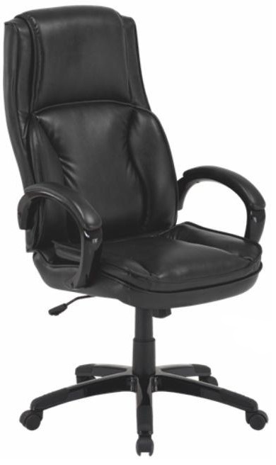 Kancelárská stolička, kůže / ekokůže černá, Lumír gallery main image