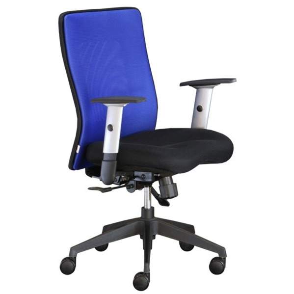 kancelárská stolička LEXA bez podhlavníka,farba modrá