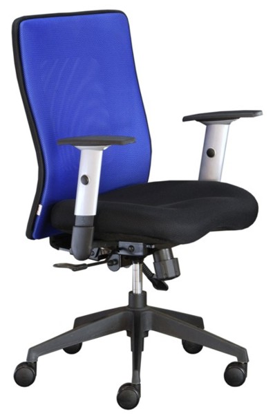 kancelárská stolička LEXA bez podhlavníka,farba modrá gallery main image