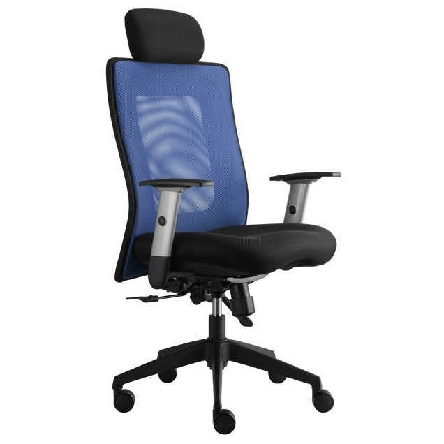 kancelárská stolička LEXA s podhlavníkom, modrá