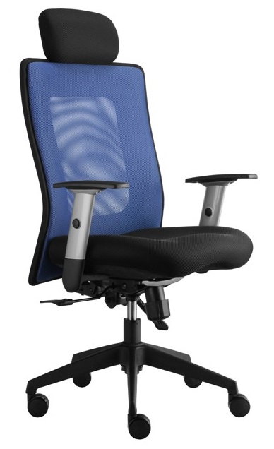 kancelárská stolička LEXA s podhlavníkom, modrá gallery main image