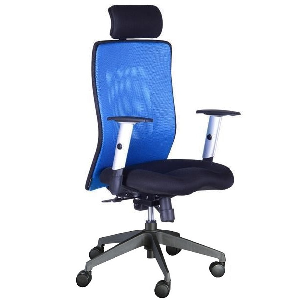 kancelárská stolička LEXA XL + 3D podhlavník,modrá