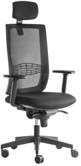 kancelárska stolička KENT síť s 3D PDH a podrúčkami, BLACK 27 gallery main image