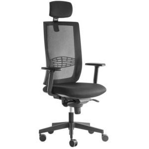 kancelárska stolička KENT síť s 3D PDH a podrúčkami, BLACK 27