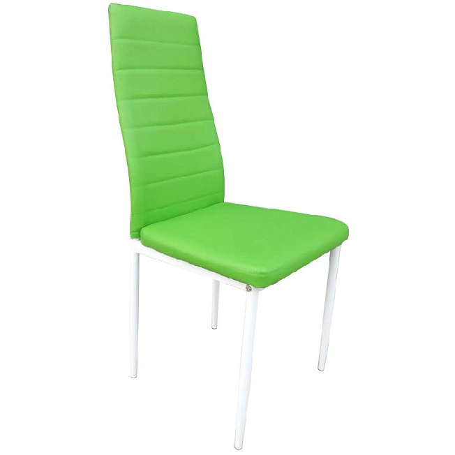 jedálenská stolička COLETA NOVA zelená eko koža/bielá podnož