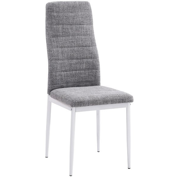 jedálenská stolička COLETA NOVA svetlošedá tkanina/bielá podnož