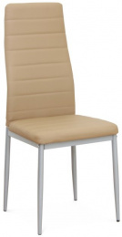 jedálenská stolička COLETA NOVA béžová ekokoža/striebrná podnož