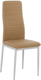 jedálenská stolička Colette NOVA karamelová ekokoža / sivá podnož