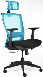 Kancelárská stolička M5 čierny plast, čierno-modrá