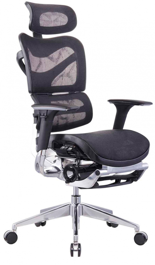 kancelárská stolička ARIES JNS-701L s integrovanou podnožkou, čierna W-51 gallery main image