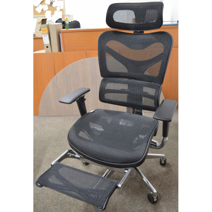kancelárská stolička ARIES JNS-701L s integrovanou podnožkou, čierna W-11, č. AOJ282