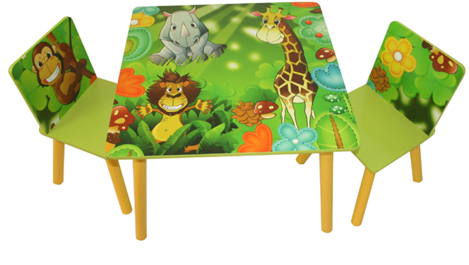 Detský stôl so stoličkami JUNGLE gallery main image