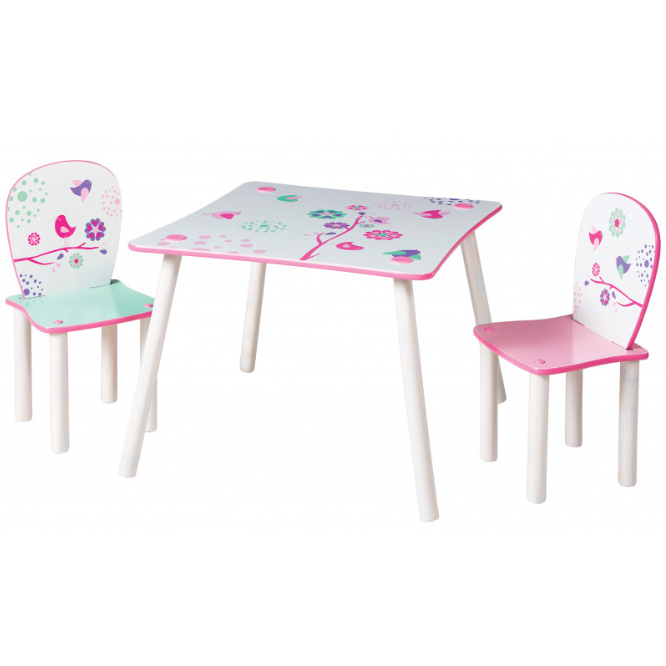 Detský stôl so stoličkami KVETY