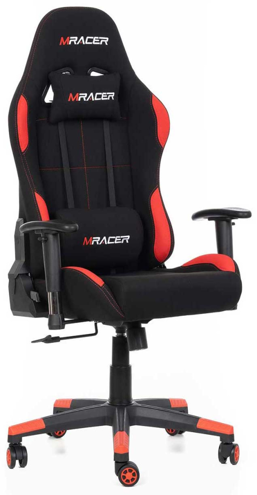 Herná stolička MRacer látková, čierno-červená gallery main image