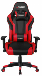 Herná stolička MRacer koženka, čierno-červená