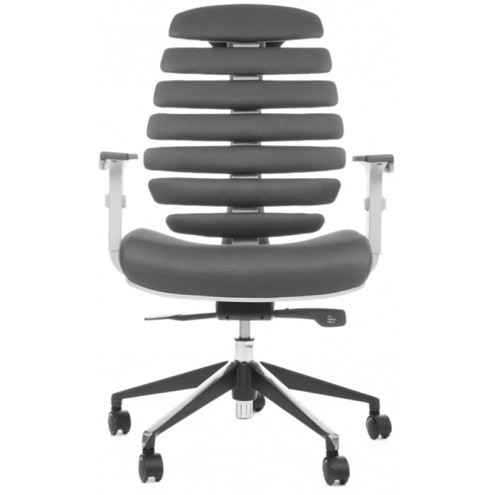 kancelárska stolička FISH BONES šedý plast, šedá látka TW12 č.AOJ1118S