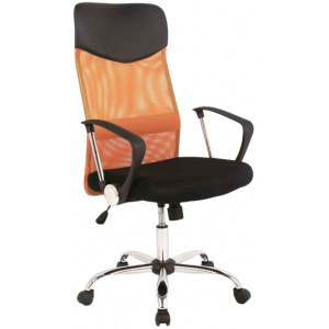 Kancelárska stolička Q025 čierno-oranžová Prezident II