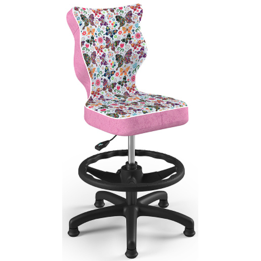 Detská stolička Petit Black 4 HC + F s oporným kruhom, motýliky