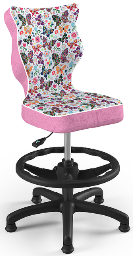 Detská stolička Petit Black 4 HC + F s oporným kruhom, motýliky gallery main image